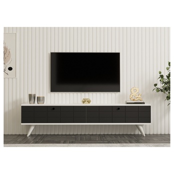 TV stolek ALBERI antracitová/bílá 4