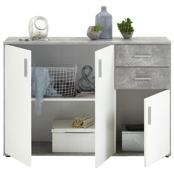 Komoda ALBI 2 bílá/beton 1