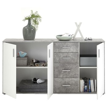 Komoda ALBI 3 bílá/beton 1