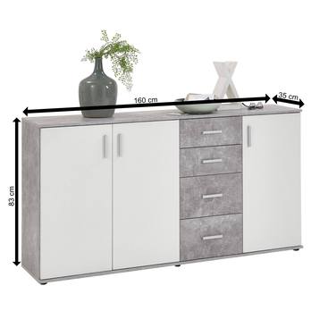 Komoda ALBI 3 bílá/beton 5