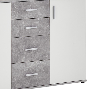 Komoda ALBI 3 bílá/beton 4