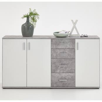 Komoda ALBI 3 bílá/beton 2