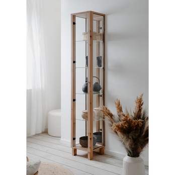 Vitrína ALBI dub artisan/sklo 1