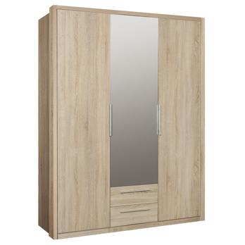 Šatní skříň ALEXA dub sonoma, 3dvéřová, zrcadlo 4