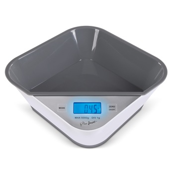 Kuchyňská váha s miskou ALFA bílá/šedá, max 5 kg 3
