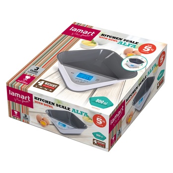 Kuchyňská váha s miskou ALFA bílá/šedá, max 5 kg 5