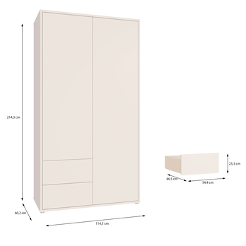 Šatní skříň ALICE 1 písková 6
