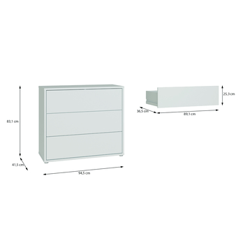 Komoda ALICE 2 šedá, šířka 95 cm 6