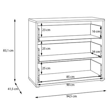 Komoda ALICE 2 šedá, šířka 95 cm 7