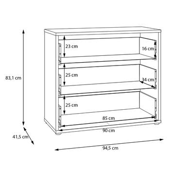 Komoda ALICE 2 šalvějová, šířka 95 cm 7