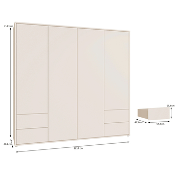 Šatní skříň ALICE 3 písková 6