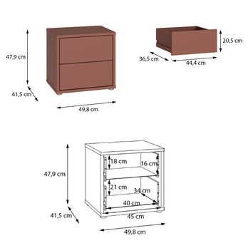 Noční stolek ALICE terakota 4