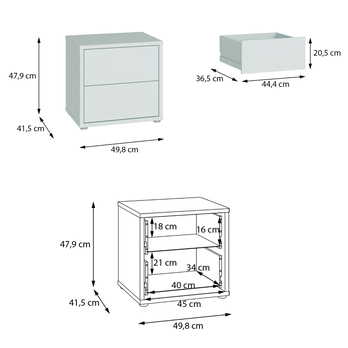 Noční stolek ALICE šedá 4