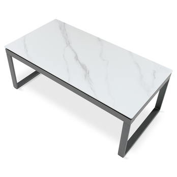 Konferenční stolek ALMADA bílý mramor/šedá 1