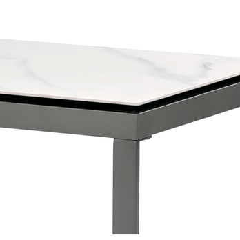 Konferenční stolek ALMADA bílý mramor/šedá 2