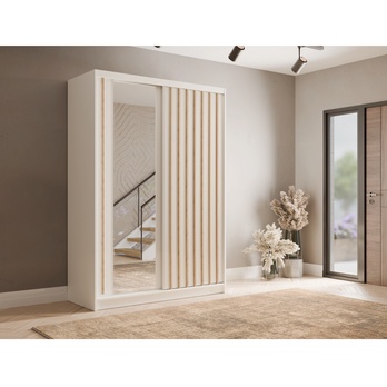Šatní skříň ALUNA I bílá, šířka 150 cm 1