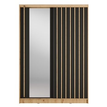 Šatní skříň ALUNA I dub artisan/černá, šířka 150 cm 3