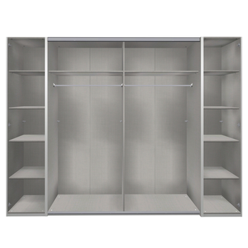 Šatní skříň ALYSSA stříbrná jedle/grafit, 2 zrcadla 2