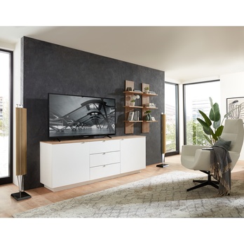 TV komoda AMBER II bílá/dub artisan 1