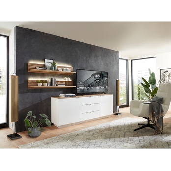 TV komoda AMBER II bílá/dub artisan 4