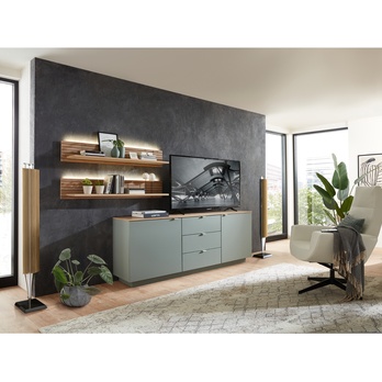 TV komoda AMBER II rákosově zelená/dub artisan 3