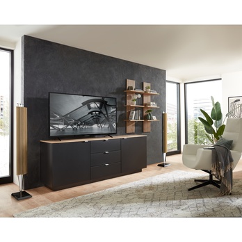 TV komoda AMBER II černá/dub artisan 1