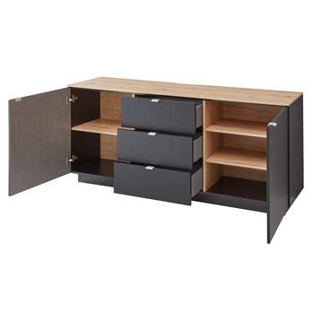 TV komoda AMBER II černá/dub artisan 2
