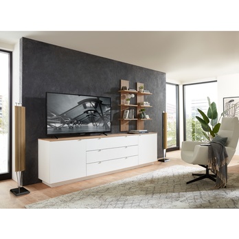 TV komoda AMBER bílá/dub artisan 2