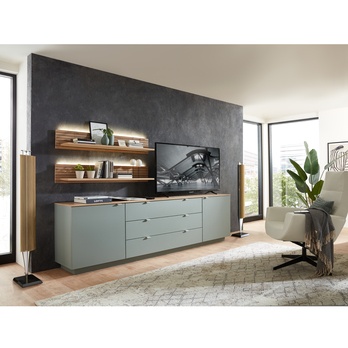 TV komoda AMBER rákosově zelená/dub artisan 3