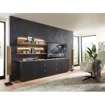 TV komoda AMBER černá/dub artisan 1