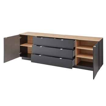 TV komoda AMBER černá/dub artisan 2