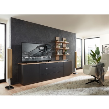 TV komoda AMBER černá/dub artisan 4
