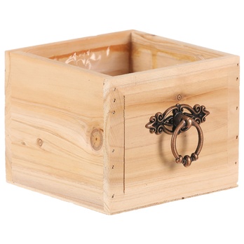 Obal na květináč AMIEL dřevo, šířka 13 cm 1
