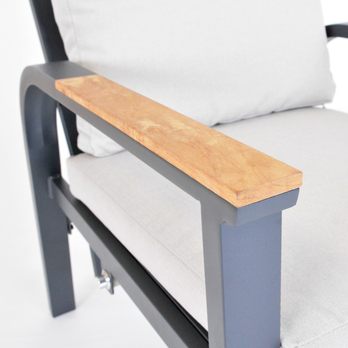 Zahradní sestava ANDEE světle šedá/teak 5