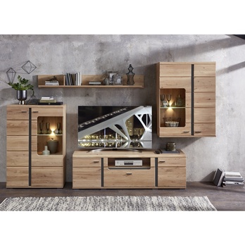 Obývací stěna ANIELA II 2 dub artisan/černá matná 1