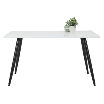 Jídelní stůl ANILLA bílá vysoký lesk/černá, šířka 140 cm 2