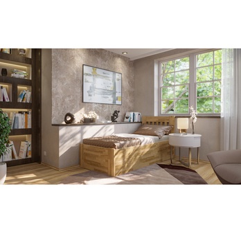 Postel APOLONIE BOX I dub, 90x200 cm 1
