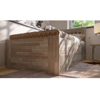 Postel APOLONIE BOX I buk/šedá, 80x200 cm 2
