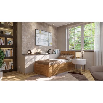 Postel APOLONIE BOX I dub/ořech světlý, 100x200 cm 1