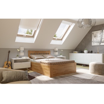 Postel APOLONIE BOX II dub/ořech světlý, 140x200 cm 1