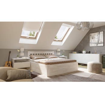 Postel APOLONIE BOX II buk/bílá, 160x200 cm 1