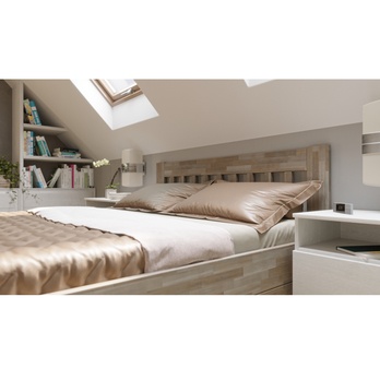 Postel APOLONIE BOX II buk/šedá, 160x200 cm 4