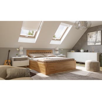 Postel APOLONIE BOX II dub/ořech světlý, 160x200 cm 1