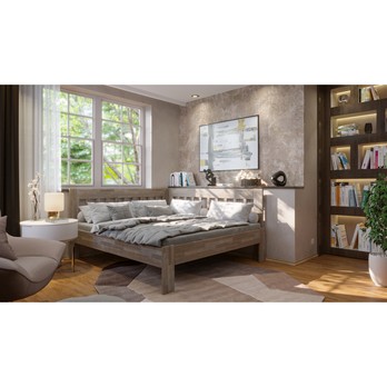 Rohová postel APOLONIE pravá, buk/šedá, 180x200 cm 1