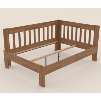 Rohová postel APOLONIE levá, dub/světlý ořech, 140x200 cm 2