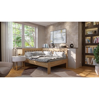 Rohová postel APOLONIE buk/pravá, 140x200 cm 1