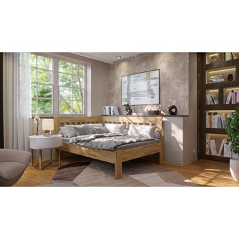 Rohová postel APOLONIE dub/pravá, 140x200 cm 1