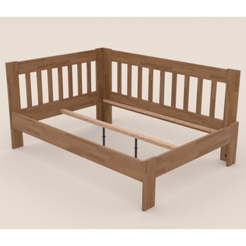 Rohová postel APOLONIE pravá, dub/světlý ořech, 140x200 cm 1