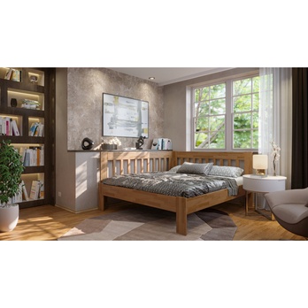 Rohová postel APOLONIE levá, dub/světlý ořech, 180x200 cm 1