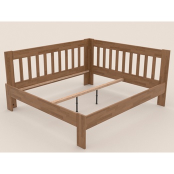 Rohová postel APOLONIE levá, dub/světlý ořech, 160x200 cm 2